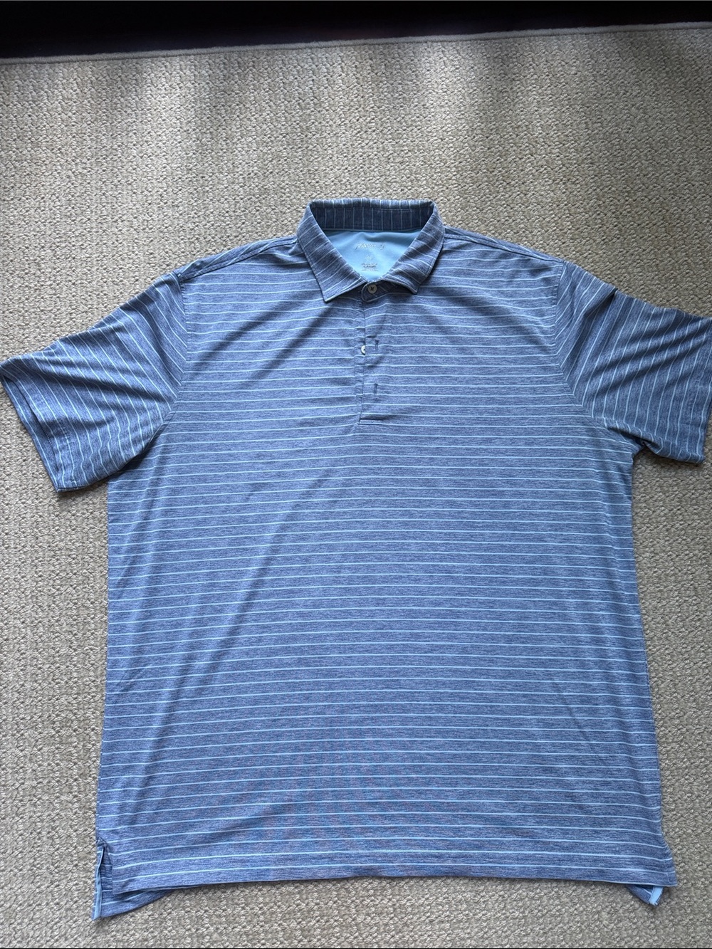 Johnnie O Men's Blue Striped Polo Shirt XL